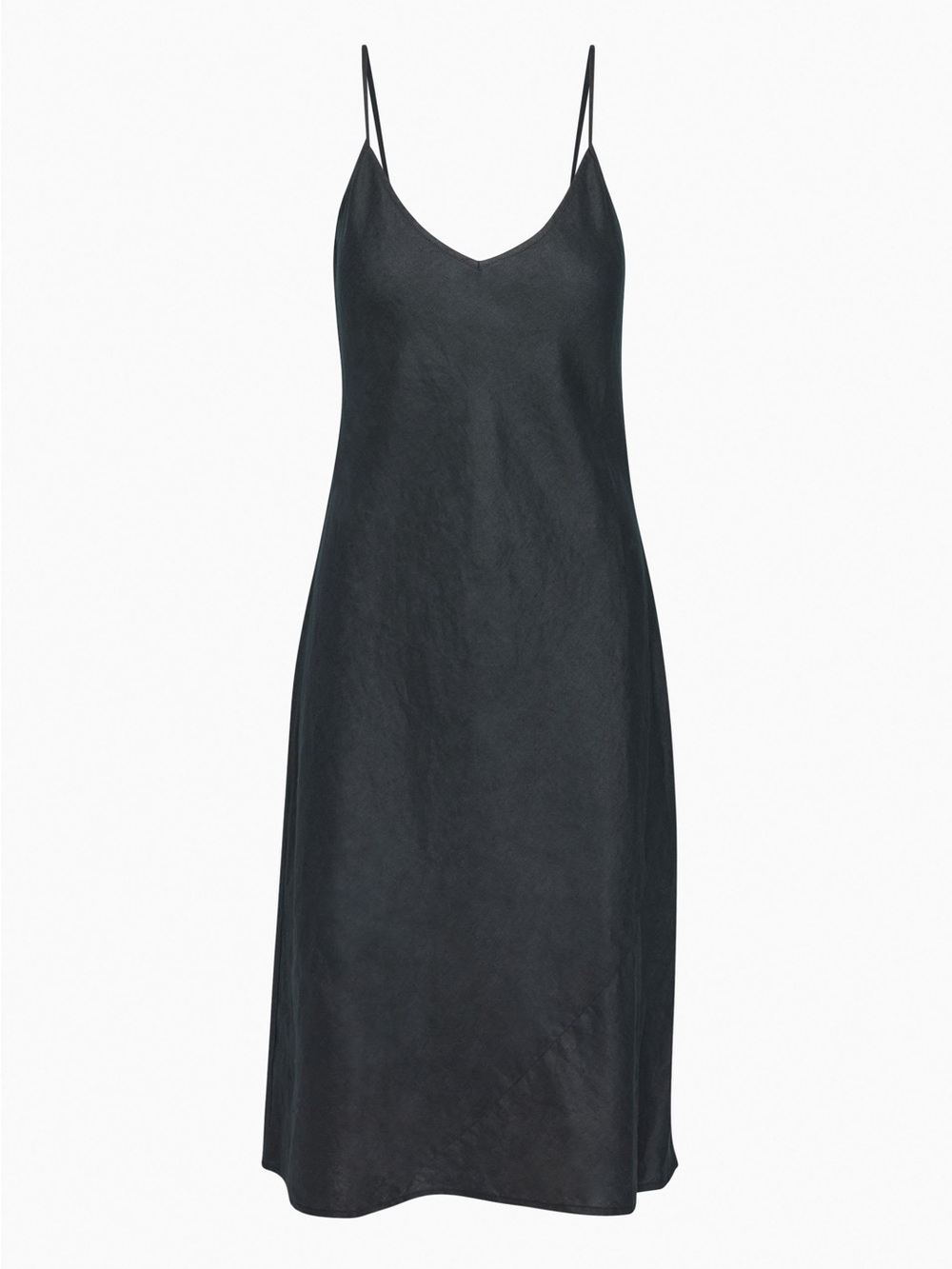 ARITZIA Wilfred Only Linen Classic Black Slip Midi Dress XXS